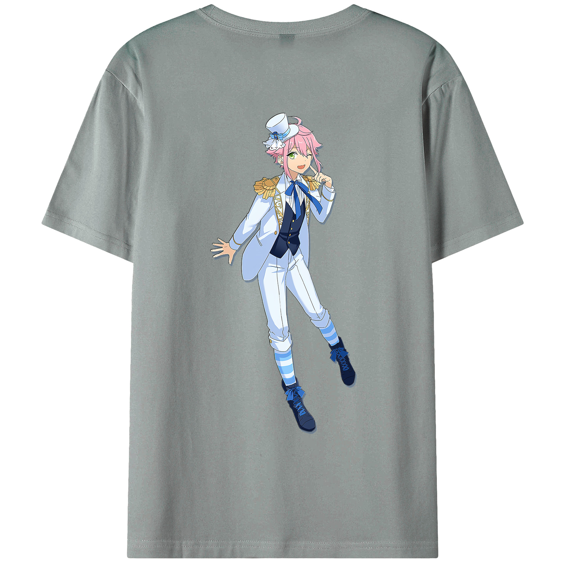 （画像用） あんさんぶるスターズ! Ensemble Stars 綿100％ メンズ半袖Tシャツ（バックプリント） 通気性